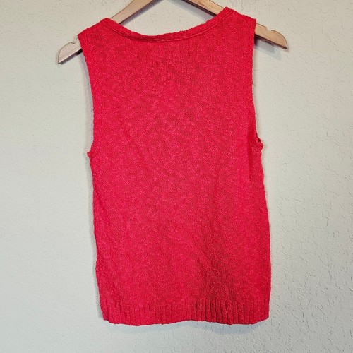 J Crew Factory V Neck Beach Sweater-tank Top Red Women's Size Small Summer Bold - Picture 2 of 6