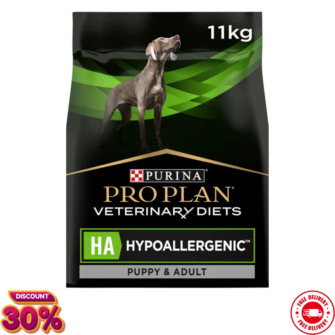 PRO PLAN VETERINARY DIETS HA Hypoallergenic Dry Dog Food 11kg, Free Shipping UK
