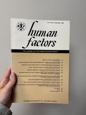 Human Factors V27 N6