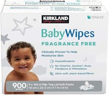 Kirkland Signature Fragrance Free Baby Wipes, 900 Count
