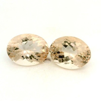 2.29Ct 2 PCS UNTREATED LIGHT PEACH PINK MORGANITE GEMSTONE FROM BRAZIL