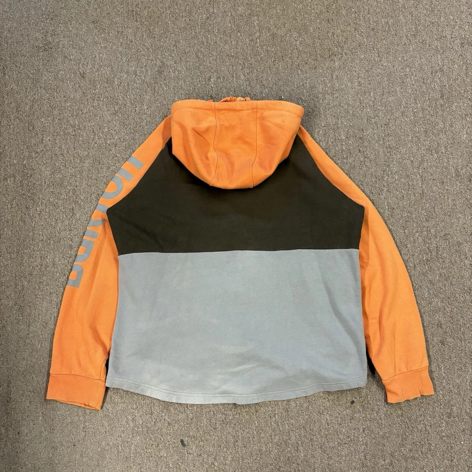 Vintage Burton Snowboard Zip Up Hoodie Mens Size Xl Orange Grey  - Image 2 of 4