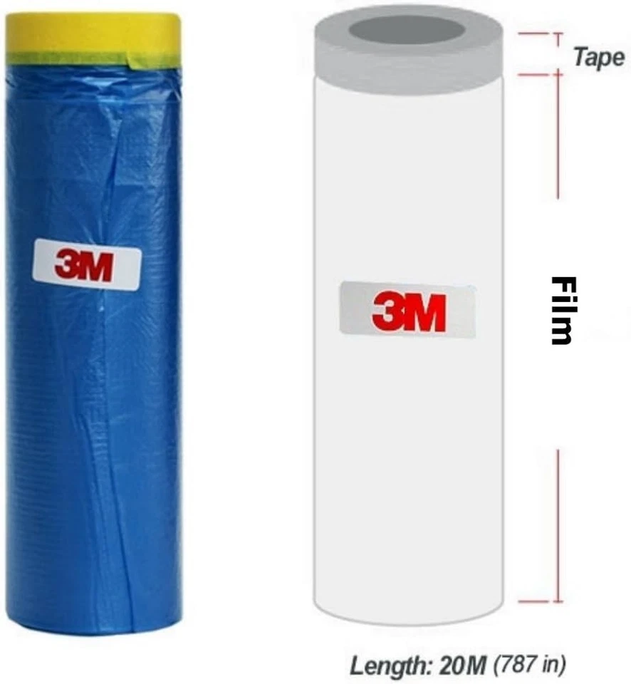 Пластиковая автомобильная маскировочная лента - набор из 3 (59 дюймов) маляров без остатков - Изображение 2 из 4