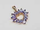 BEAUTIFUL 10ky Gold 20x18mm Marquise Tanzanite Heart Pendant Charm *NO CHAIN* — photo 3