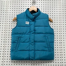 Vintage Gap Down Puffer Vest Jacket Womens Medium Blue Packable Sleeveless 