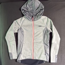 Under Armour Women's ColdGear Infrared Hoodie Jacket Small Gray Pink Full Zip