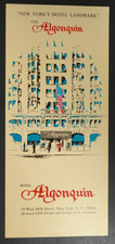 Hotel Algonquin New York Hotel Travel Souvenir Pamphlet Booklet Map