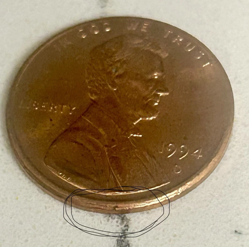 1994 Penny D MINT Doubling And More Error Coin. - Image 3 of 4