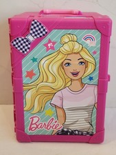 Pink Mattel Barbie Doll Trunk Accessory Hard Carrying Travel Case
