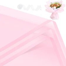 Rumvan Flower Wrapping Paper, 20 Sheets, Waterproof, 20 Pink colour 