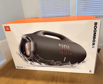 JBL Boombox 4 Tragbarer Bluetooth-Lautsprecher wasserfest, Schwarz