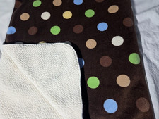 Circo Target Small Polka Dot Sherpa Baby Blanket Brown Green Blue White Yellow