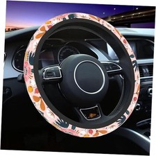Car Steering Wheel Cover for Women Men, Non-Slip Steering Wheel Pink Floral