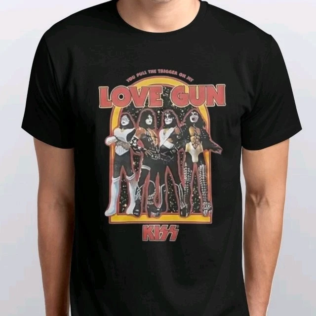 Kiss Logo Love Gun All sizes S M L XL XXL 3 4 XL Black White