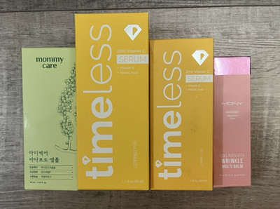 K-Beauty Lot of 4: Timeless C Serum, Mommy Care Lifting, MQNY Wrinkle Multibalm