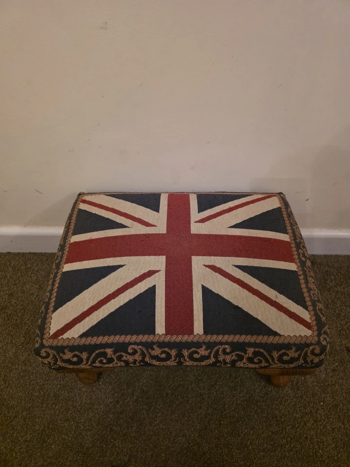 Hermoso tapiz tejido Union Jack reposapiés vintage a medida Reino Unido Foto 3 de 4