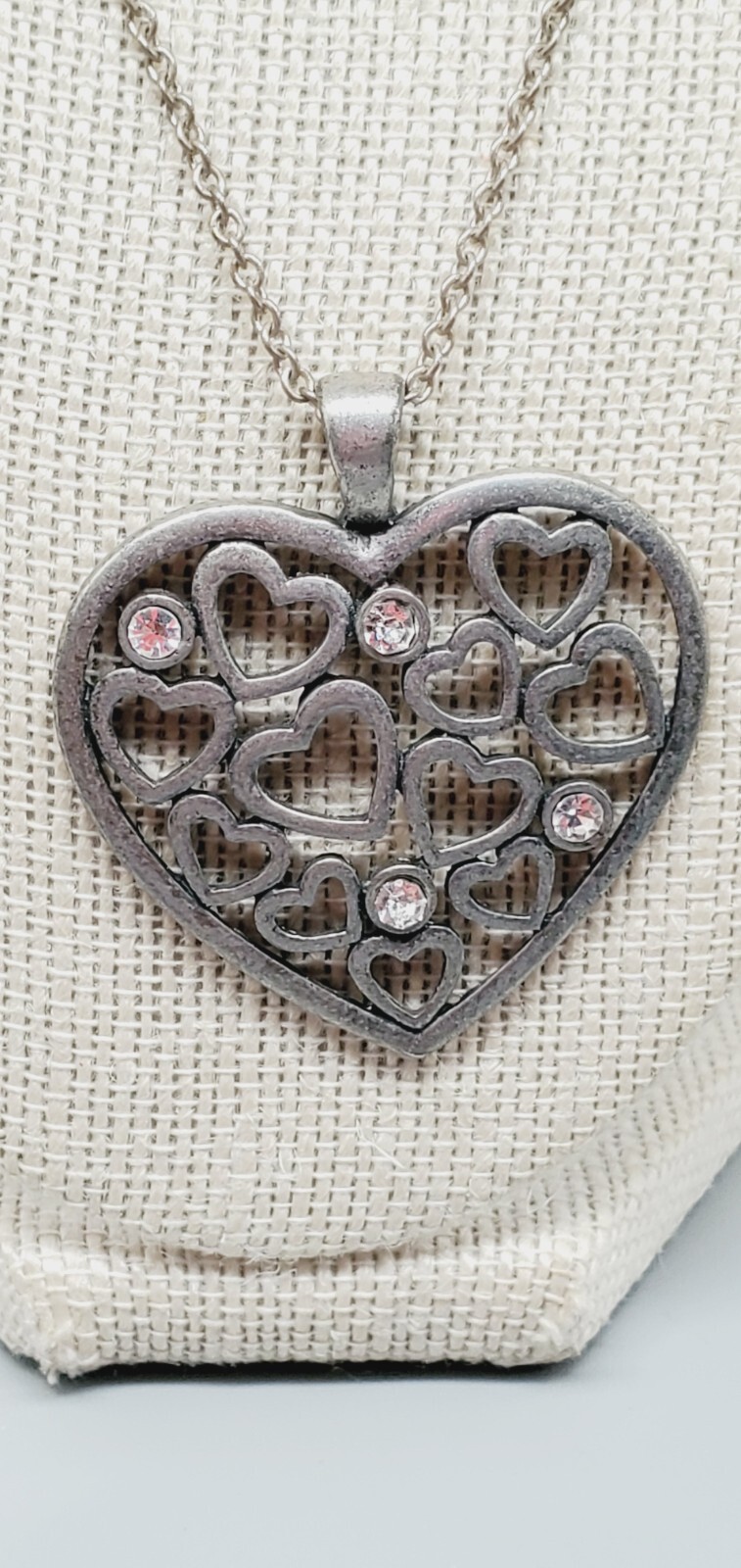 American Eagle Silvertone 1.75" multiple hearts w… - image 6
