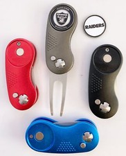 NFL 2 Prong Switchblade GOLF DIVOT REPAIR TOOL Gray  Ballmark OAKLAND RAIDERS