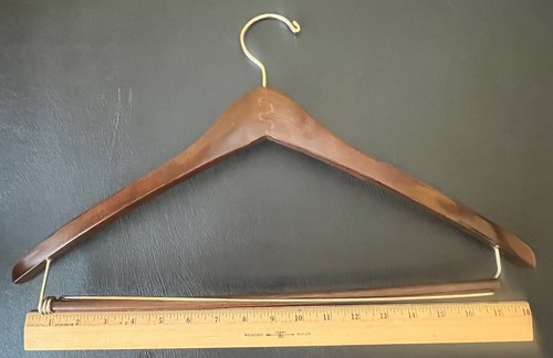RARE Vintage Marshall Field's Gold Logo Wood Coat/Suit Hanger - Picture 3 of 3