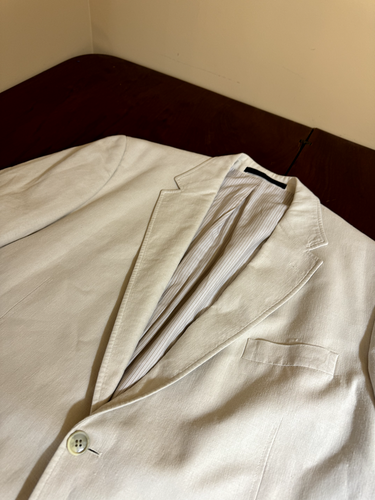 2023 MARKS & SPENCER Beige Sport Coat Suit Blazer 46R Medium Linen Blend - Picture 3 of 7