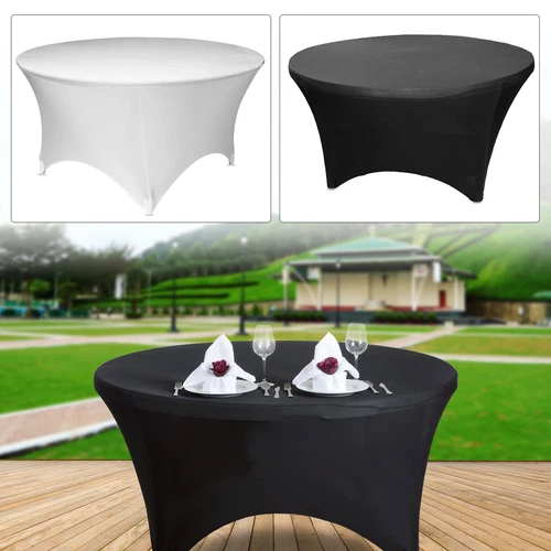 5 Fuß/6 Fuß Runde Spandex Tischdecke Tuch Hochzeit Party Home Decor Tischdecke - Bild 5 von 19