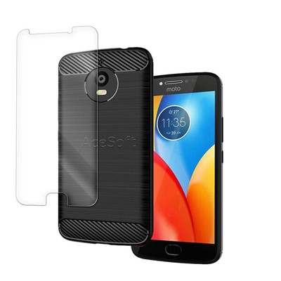 Premium Carbon Fiber Soft TPU Armor Cover for Motorola Moto E4 Plus XT1776 Phone