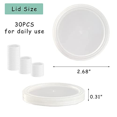 30 Pcs Lids For OUI Yogurt Jar Clear Plastic OUI Yogurt Jar Lids with