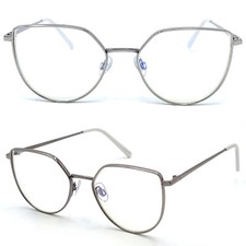 Fashion Metal Silver Computer Glasses Blocking Blue Light Anti Fatigue UV
