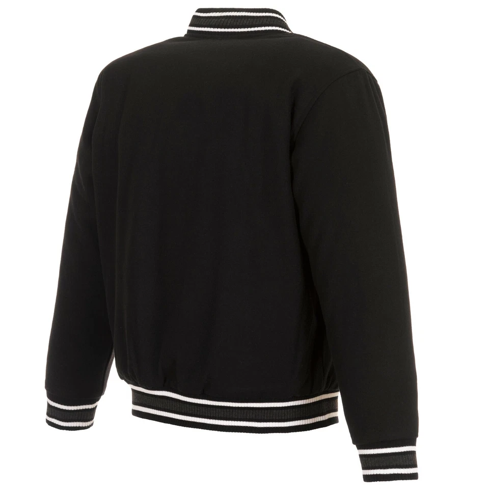 MLB Philadelphia Phillies Reversible Wool Jacket  2 Front Vintage Logos JH Black - Image 3 of 4