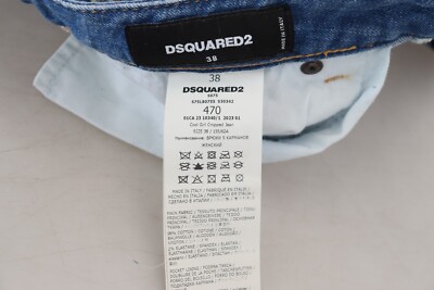 DSQUARED2 Jeans Cool Girl Blue Cotton Low Waist Cropped DSQUARED2 Jeans Cool Girl Blue Cotton Low Waist Cropped