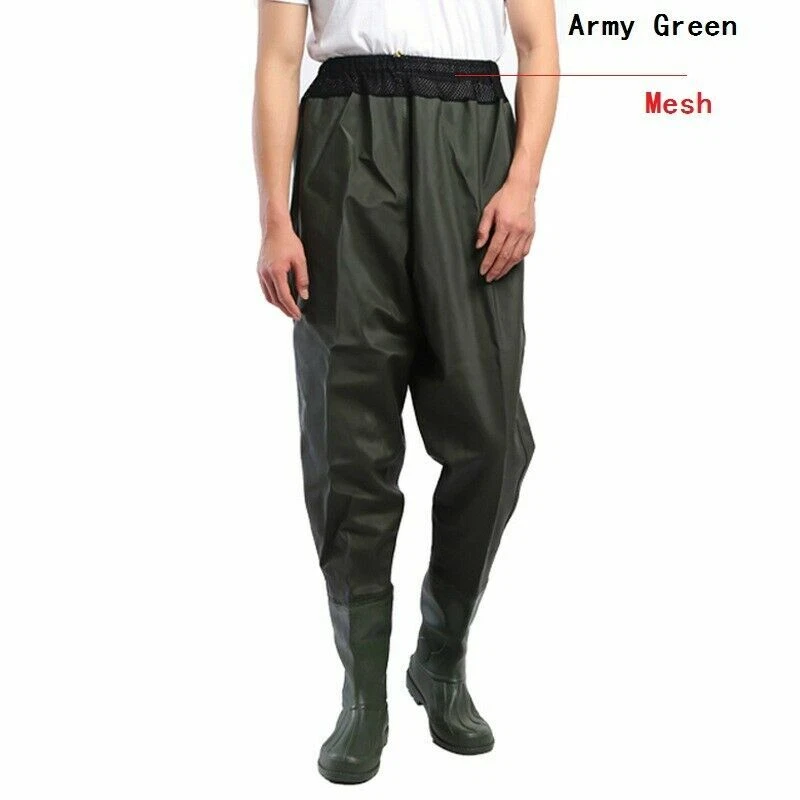 Unisex PVC Waist Wader Watertight Pants Watertight Trousers Outdoor Play Fishing - Image 4 of 4