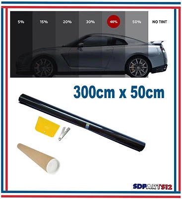AUTONET Film Solaire De Qualité 3M x 50cm, Teinté 35% VLT ( Noir ) Auto,Batiment