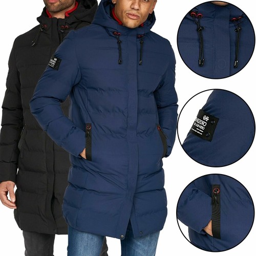 Mens Crosshatch Longline Parka Jacket 