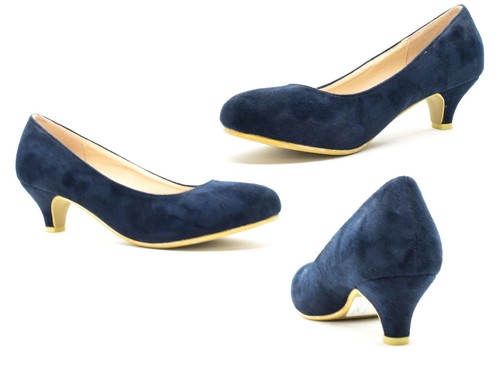 DAMEN NIEDRIGER KÄTZCHENABSATZ ARBEITSHOF ABENDKLEID MÄDCHEN SCHUHE PUMPS 3-12 - Bild 5 von 42