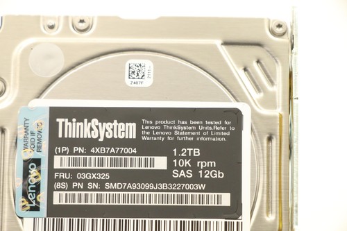 Lenovo ThinkSystem 03GX325 4XB7A77004 3.5" 1.2TB 7.2K SAS 12Gb Hot Swap 512e HDD - Picture 8 of 8