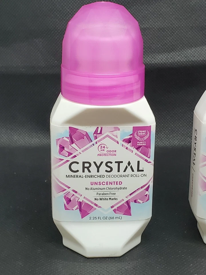 Desodorante vegano Crystal Mineral Roll on para mujeres y hombres sin perfume  Foto 2 de 4