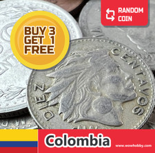 Moneda Colombia | 1 moneda colombiana antigua coleccionable al azar para coleccionar monedas