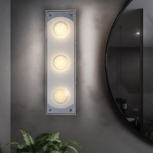 Design LED Soffitto Parete Faretti Spot Lampada Luce Cromato Vetro Corridoio - Foto 11 di 12