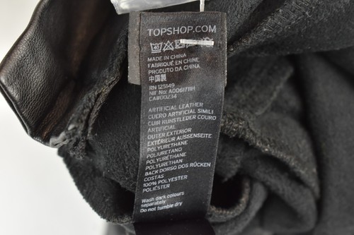 Topshop Petite Womans Faux leather Black Trousers SIze 10 Smart Casual W24 L26 - Picture 9 of 9