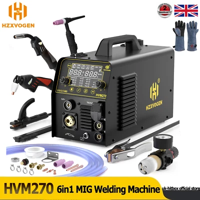 HZXVOGEN Multi Function 6 IN 1 MIG Welder Gas Gasless MIG HF TIG Spot MMA Plasma Cutter