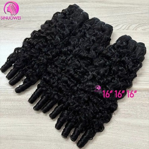 Extensiones de cabello rizado 12A paquetes de doble dibujo paquetes de cabello humano rizado Remy - Imagen 9 de 13