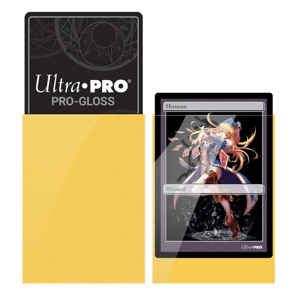 240 Ultra PRO Amarillo Brillante Pequeña Baraja Protector Fundas para Tarjetas Yugioh Juego tcg Foto 3 de 3