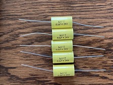 Qty 5 New .1 uf 2000v Yellow Film Capacitors Guitar Tube Amp Axial 2kv MPT
