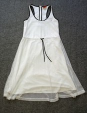 Hunter Dress Womens Small White Mesh A-Line Drawstring Lined Racerback Slip Tank