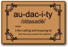 Funny Welcome Doormat, Audacity Door Mat Non-Slip Funny Outdoor Mat, Front
