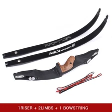 60" Recurve Bow Hunting NIKA archery Raptor ILF Limbs 20-50lb Powerful Shooting