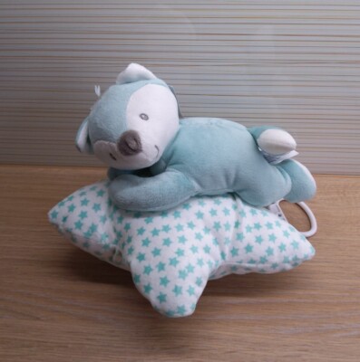 Nicotoy Simba Spieluhr   FUCHS  weiß blau Guten Abend gut Nacht Stern C&A Baby