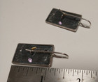 Designer Sign 925 Sterling Silver Citrine Ruby Amethyst Dangle Drop 1" Earrings — photo 3