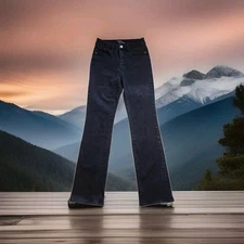 Time And Tru Jeans High Rise Womens Size 6 Black Stretch Denim Pants Slim Fit