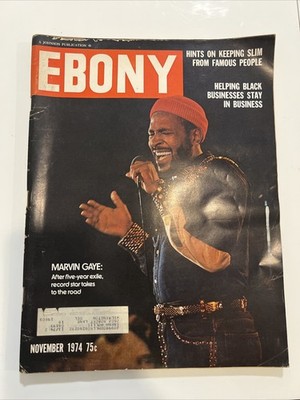 Ebony Magazine November 1974 Marvin Gaye Front Cover, Black - RARE